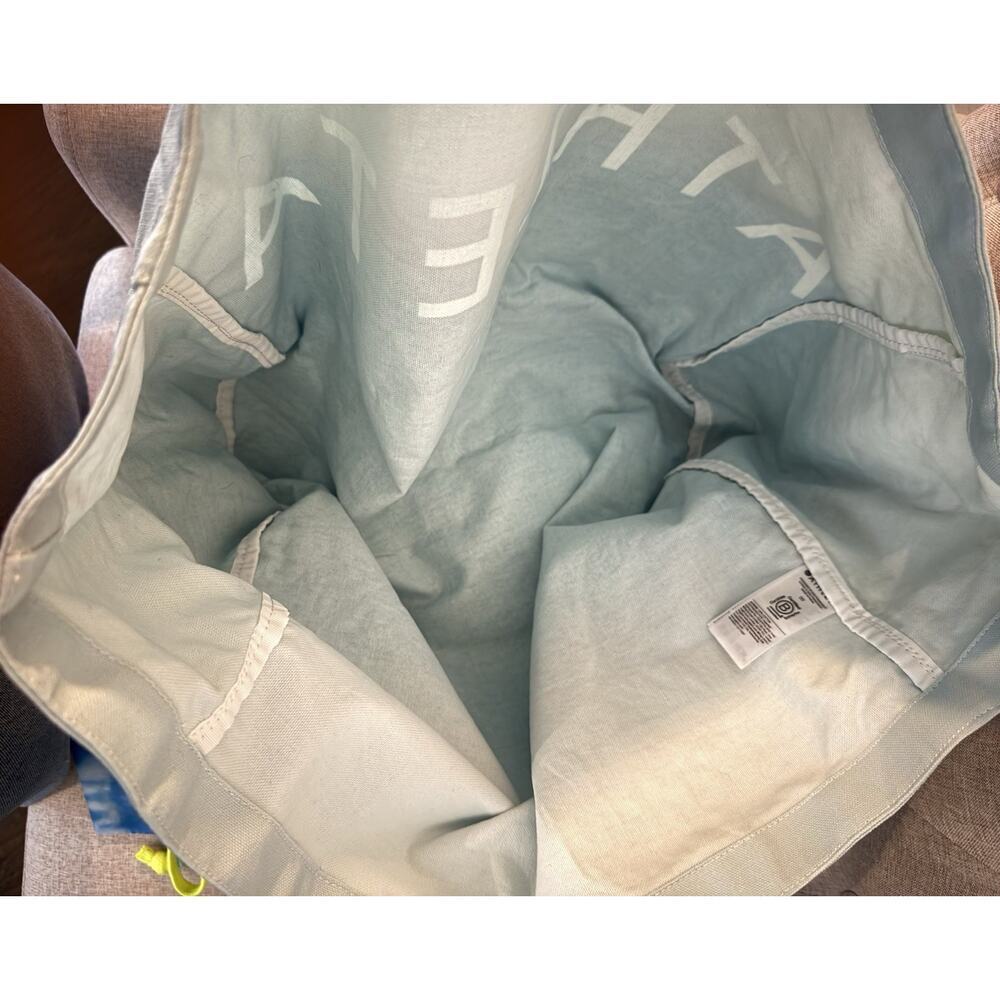 Athleta Gym Bag Blue Ombre White Canvas/Girl Drawstring Bag - Picture 5 of 6